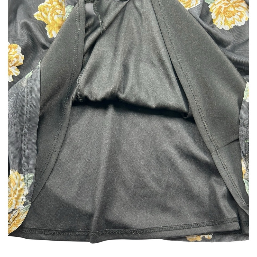 Torrid Floral Mesh Blouse Size 3 Black Yellow Long Sleeve Plus Size - Picture 8 of 10